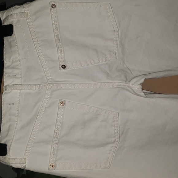 We Free People Tapered Baggy Boyfriend Jeans Chalk White Distres - Picture 8 of 11